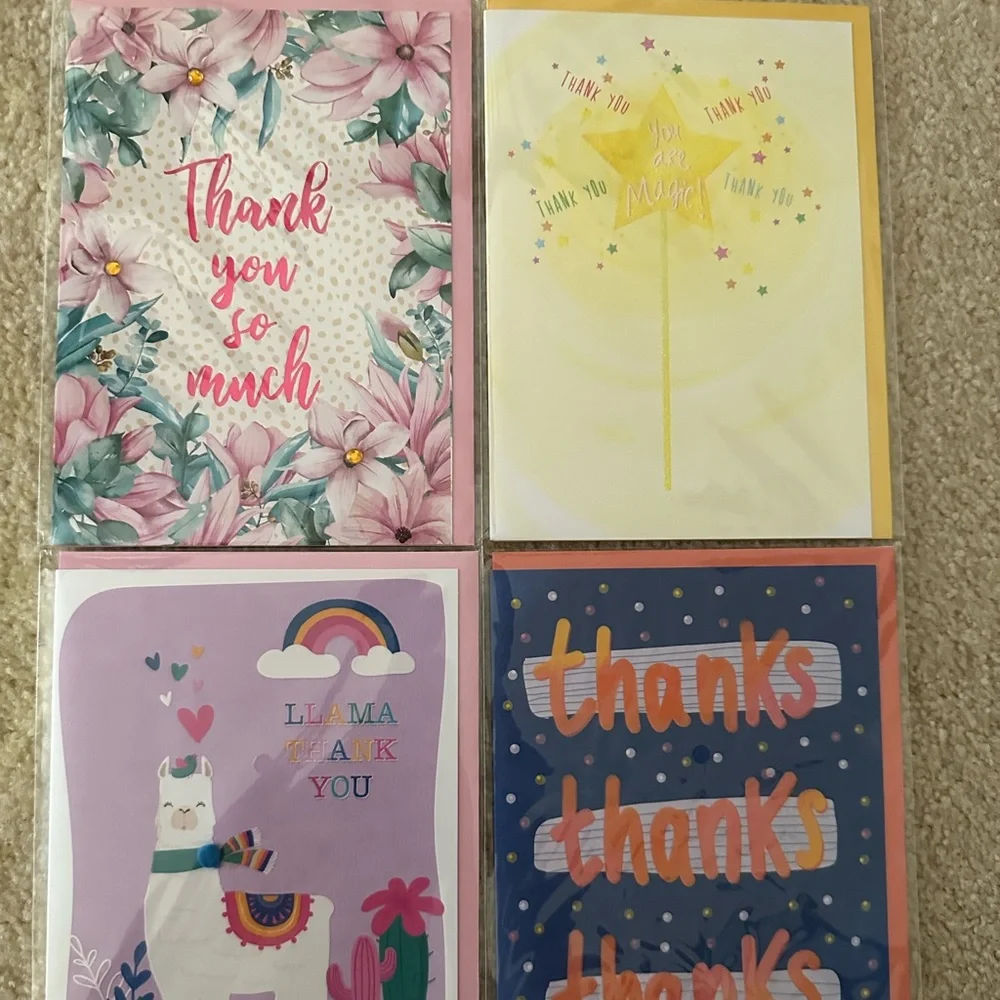 New 5 of Magidesign 3D Thank You Cards with envelopes.